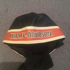 Womens leather Harley Davidson leather riding cap